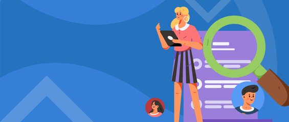 Job Interview People Flat Vector Concept Operation Hand Drawn Illustration
