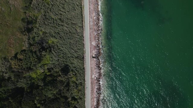 Impressive fishing platforms on stilts on the trabocchi coast Abruzzo 4k drone