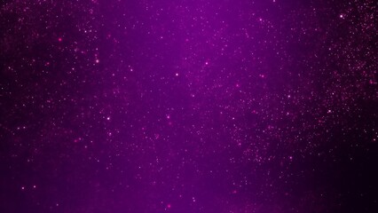 Abstract ambient swirling luminous purple particles flyer background. Relaxing concept 3D illustration wallpaper backdrop. Magic psychedelic shimmering sparkle dust showcase and copy space backplate
