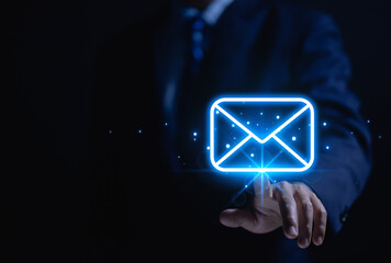 electronic mail concept is online communication on the Internet network Receiving	
