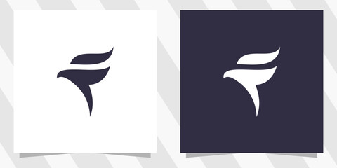 letter f with falcon logo - obrazy, fototapety, plakaty