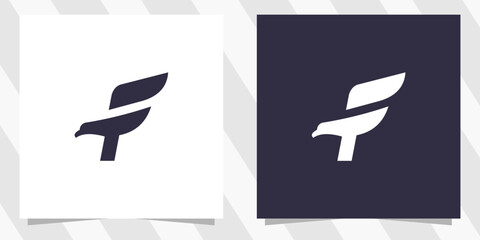 letter f with falcon logo design