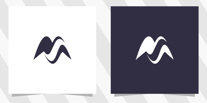 letter ms sm logo design