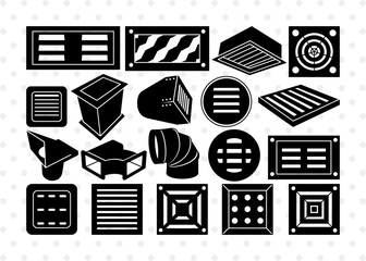 Air Duct Silhouette, Air Duct SVG, HVAC Svg, Heating Equipment Svg, Air Duct Bundle, SB00892