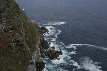 waves breaking on rocks in Cape Point