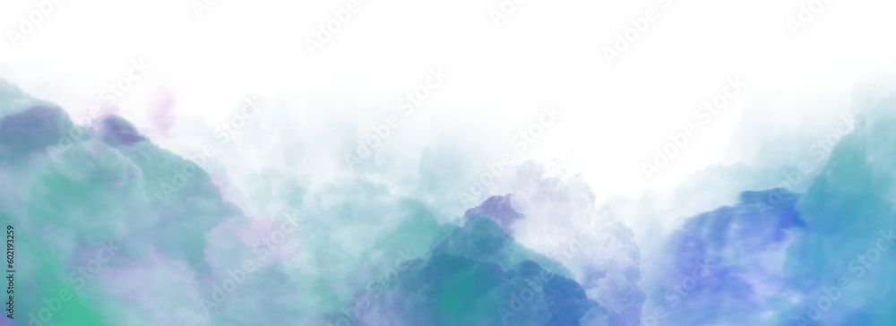 Wall mural colorful smoke steam isolated transparent background. fog and mist effect for text or space