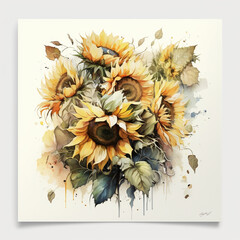 background with flowers generative Ai