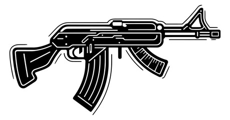 akm gun vector illustration on white background