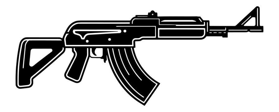 ak47 gun vector illustration on white background