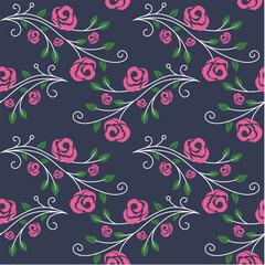 seamless vector  flower design  pattern on  background 