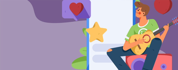 Virtual characters social communication concept business flat vector hand drawn illustration
