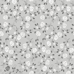 seamless vector  flower design  pattern on  background 