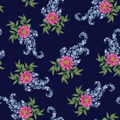 seamless vector  flower design  pattern on  background