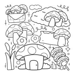mushroom coloring page