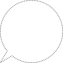 丸型吹き出し　点線　枠のみ
