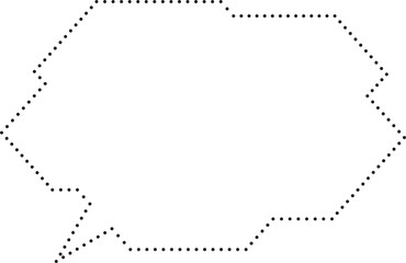 多角形吹き出し　点線　白塗り
