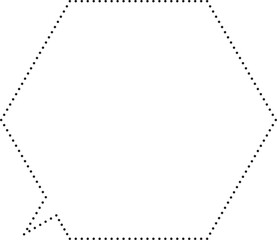六角形吹き出し　点線　枠のみ
