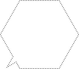 六角形吹き出し　点線　白塗り
