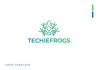 frog tech digital logo icon design vector 