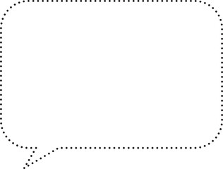角丸四角形吹き出し　点線　白塗り
