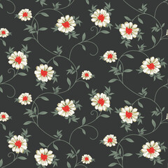 seamless small vector flower design on background