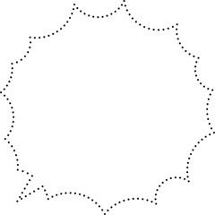 トゲトゲ吹き出し　点線　枠のみ
