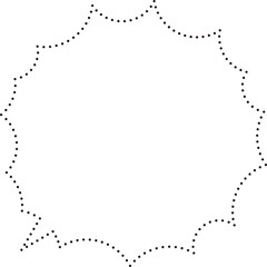 トゲトゲ吹き出し　点線　白塗り
