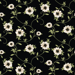 seamless small vector flower design on background