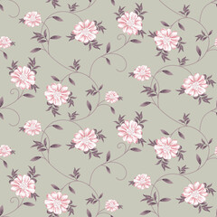 seamless small vector flower design on background