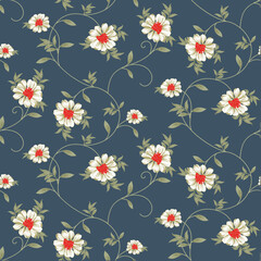 seamless small vector flower design on background
