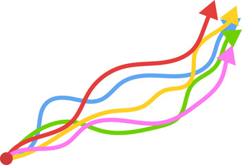 Colorful arrows growth. Financial and Investment concept.