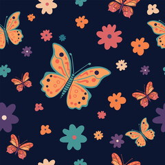 Obraz premium seamless pattern with butterflies