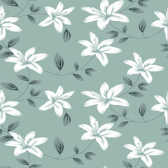 seamless vector flower design on background