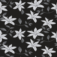 seamless vector flower design on background