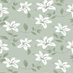 seamless vector flower design on background