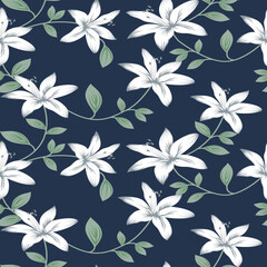seamless vector flower design on background