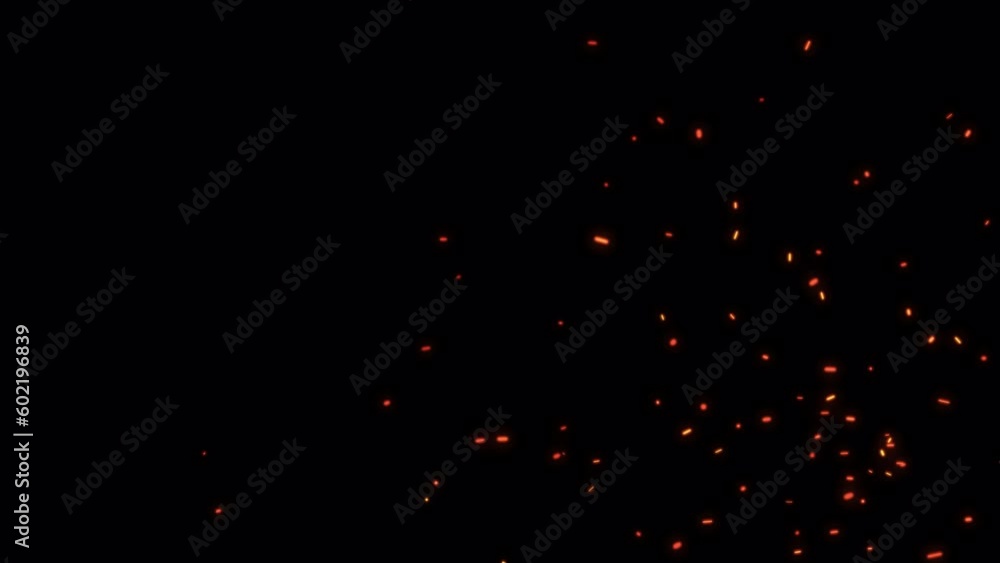 Poster abstract animation loop burning hot orange sparks glow fire embers particles fast moving rising from
