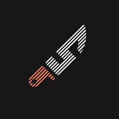 Letter S Logo Design and knife combination
