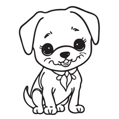 Fototapeta na wymiar Coloring page outline of cartoon dog. Vector illustration, coloring book for kids.
