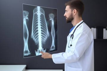 doctor looking at x ray