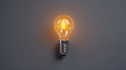 Idea light bulb with a pencil - flat lay, phot take from distance, empty background, no background. 