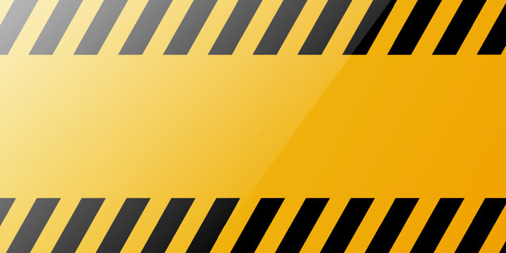 Blank yellow warning sign with black stripes background