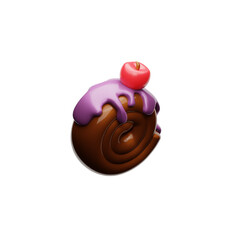 3d cake chocolate icon for world chocolate date