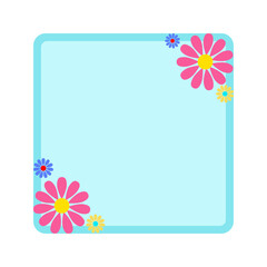 Abstract floral frame flat vector illustration  