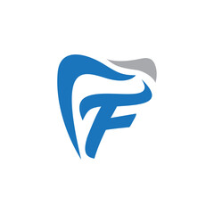 F letter modern dental logo design and creative concept.