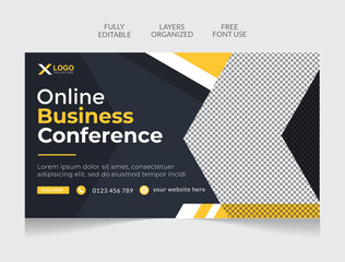 Creative and modern business web banner and youtube thumbnail template