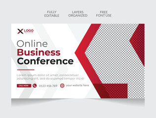 Webinar marketing business conference web banner and youtube thumbnail template