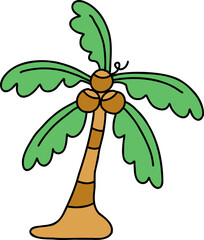 coconut tree hand draw
 