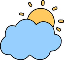 cloud and sun hand draw