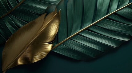 Closeup of brilliant palm leaf on hypothetical hopeless green wrapped establishment. Creative resource, AI Generated